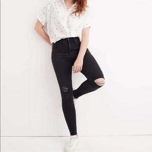 Madewell 9” High Rise Skinny Black Sea Jeans